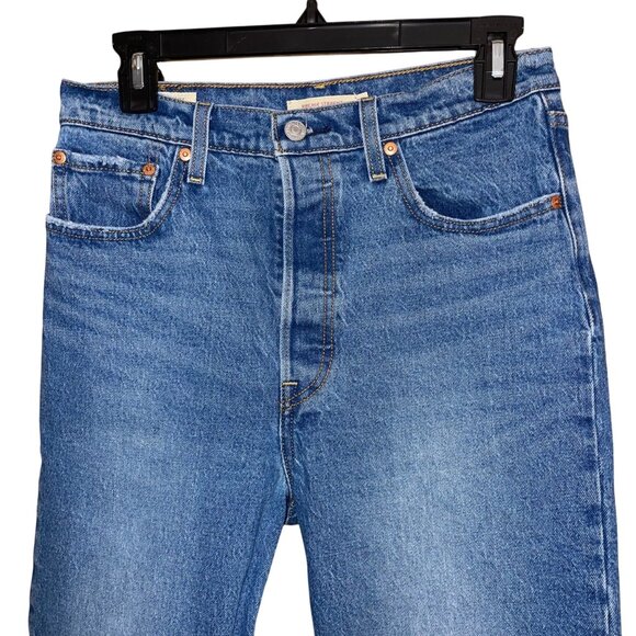 Levis Womens Jeans Size 28 Blue Ribcage Straight Leg Denim Pockets - Picture 6 of 12